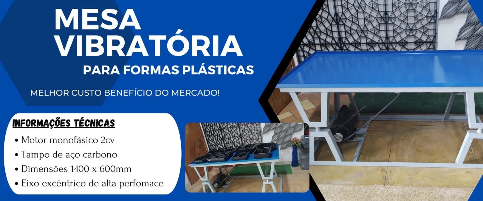 Mesa vibratória para pisos pavers e blocos de concreto